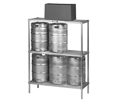 Alexander Industries SUK-60 Keg Rack, 60"W x 18"D x 76"H, 6 Keg Capacity, Aluminum Construction, NSF Certified