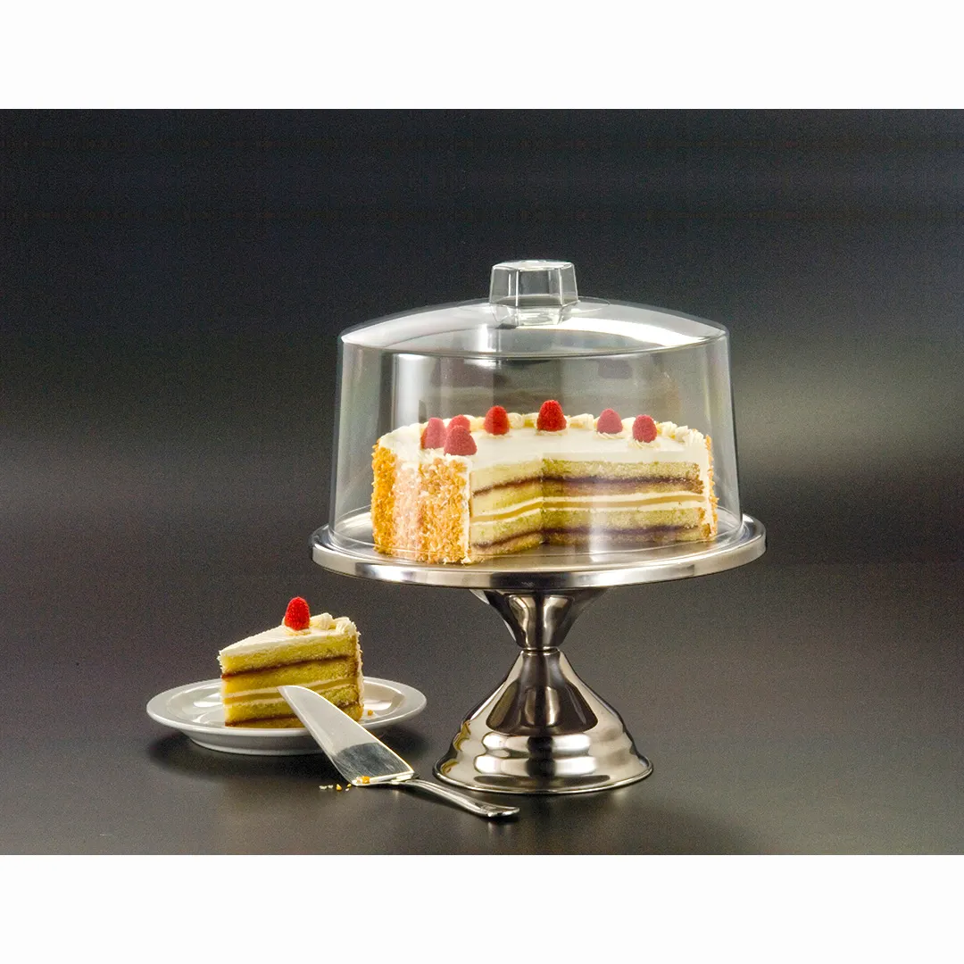 American Metalcraft 19001 - 13½" Dia x 7½" High Stainless Steel Cake Stand, Mirror Finish, Display Risers