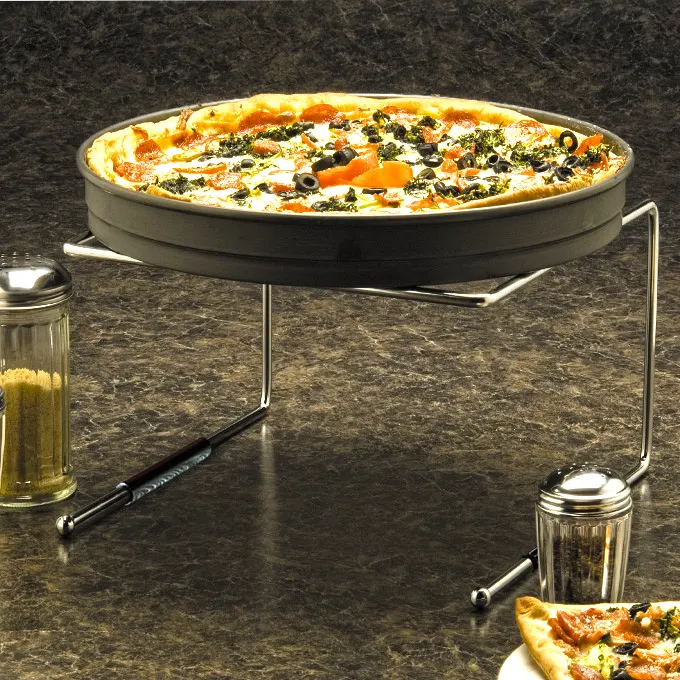 American Metalcraft 190039 Pizza Stand, Rectangular 9" X 8" X 7" Chrome Plated Steel, Hand Wash Only