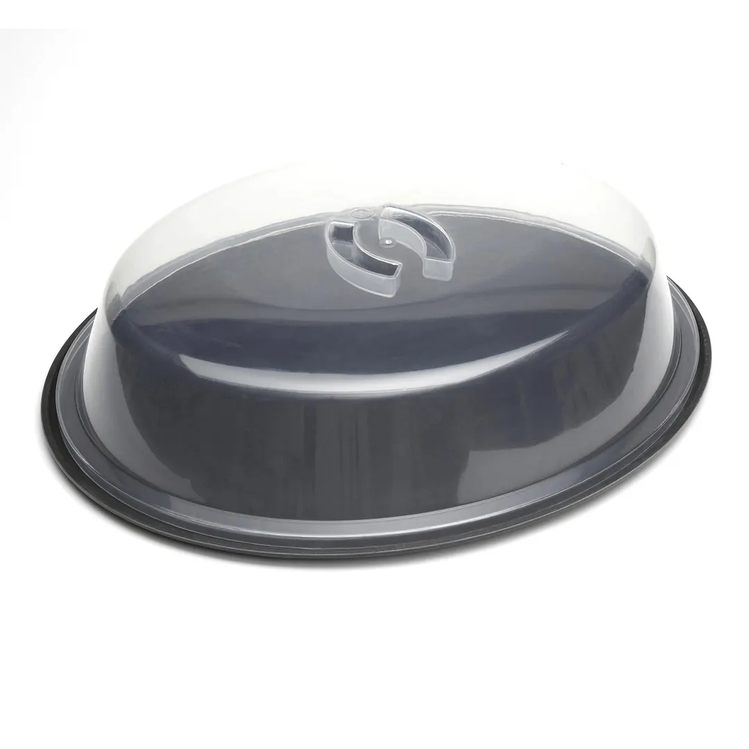 American Metalcraft ATCU 28" Oval Clear ABS Cover, Antimicrobial, Dishwasher Safe, Fits 27"–29" Trays