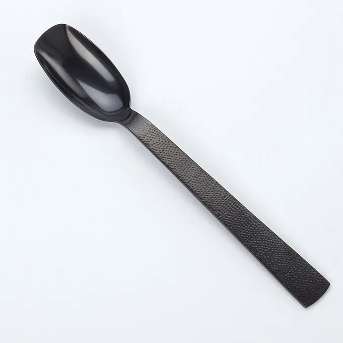 American Metalcraft BLHSA10 Salad Bar Spoon, 9-3/8" Length, Stainless Steel Hammered Black