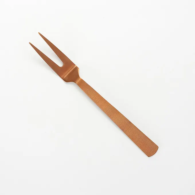 American Metalcraft BVHF10 Cold Meat Fork, 10" Hammered 18/0 Stainless Steel, Vintage Bronze Finish