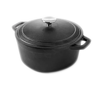 American Metalcraft CIPR4 Cast Iron 4-Qt Round Baking Dish, Handles & Lid, 9½" Dia x 4¼" H, Hand Wash