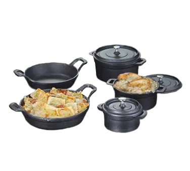 American Metalcraft CIPR6250 Cast Iron Baking Dish, 19‑oz (0.6 qt) Round 6‑¼" Dia x 1‑½" H with Handles