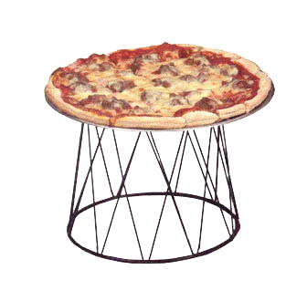 American Metalcraft DPS797 Pizza Stand, 7"/9" Dia., 7" H, Round Drum, Wrought Iron, Black Hand Wash