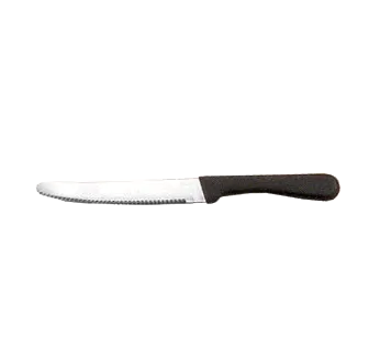 American Metalcraft KNF2 - 5" Steak Knife, 9" Length, Stainless Steel Blade, Black Plastic Handle - Dozen