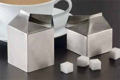 American Metalcraft MCC300 Creamer Pitcher, 3‑Oz Milk‑Carton Shape, 2" x 2‑3/4" x 2‑1/4" Steel