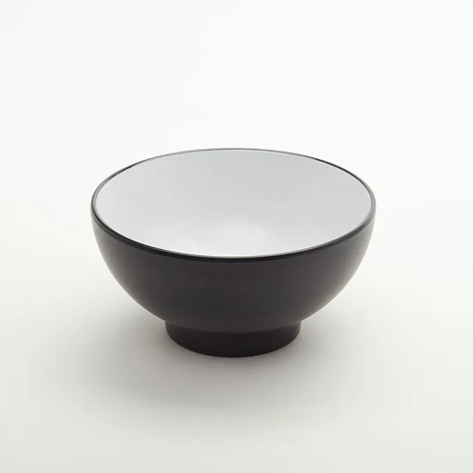 American Metalcraft NB30 - 30 oz Melamine Noodle Bowl, 6.75" L x 6.75" W x 3.5" H, Black/White Finish