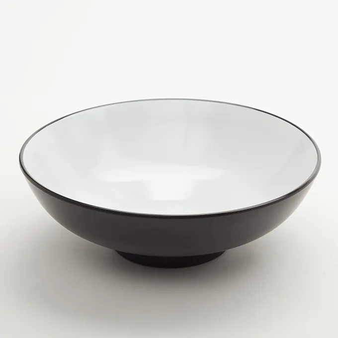American Metalcraft NB56 - 56-Oz Round Melamine Noodle Bowl, Black/White, 10" L x 10" W x 3.4" H