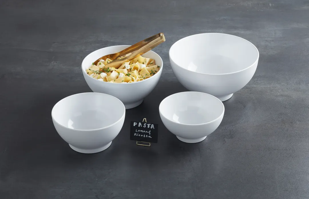 American Metalcraft NBW120 Square Melamine Rice Noodle Bowl, 120 oz, 10" Dia x 5.2" H, White