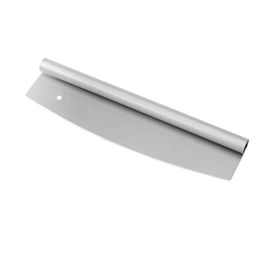 American Metalcraft PRS14 Pizza Rocker Knife – 14" W x 3½" H x 1" Hole, Stainless Steel Blade, Metal Handle