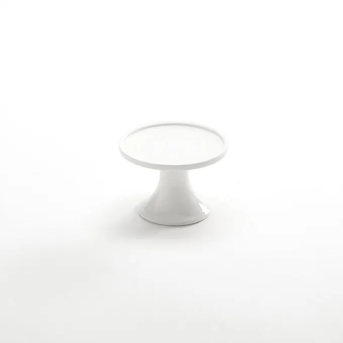 American Metalcraft PSP4 Prestige Serving Stand, 4" Diameter x 3" Height Round Porcelain White