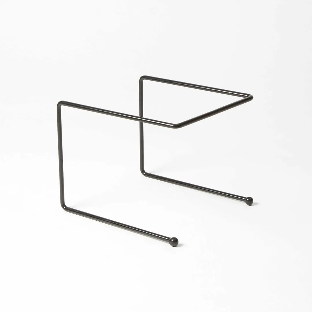 American Metalcraft RSB307 Pizza Stand - Large Square 12" x 12" x 7" Rubber-Coated Steel, Black Finish