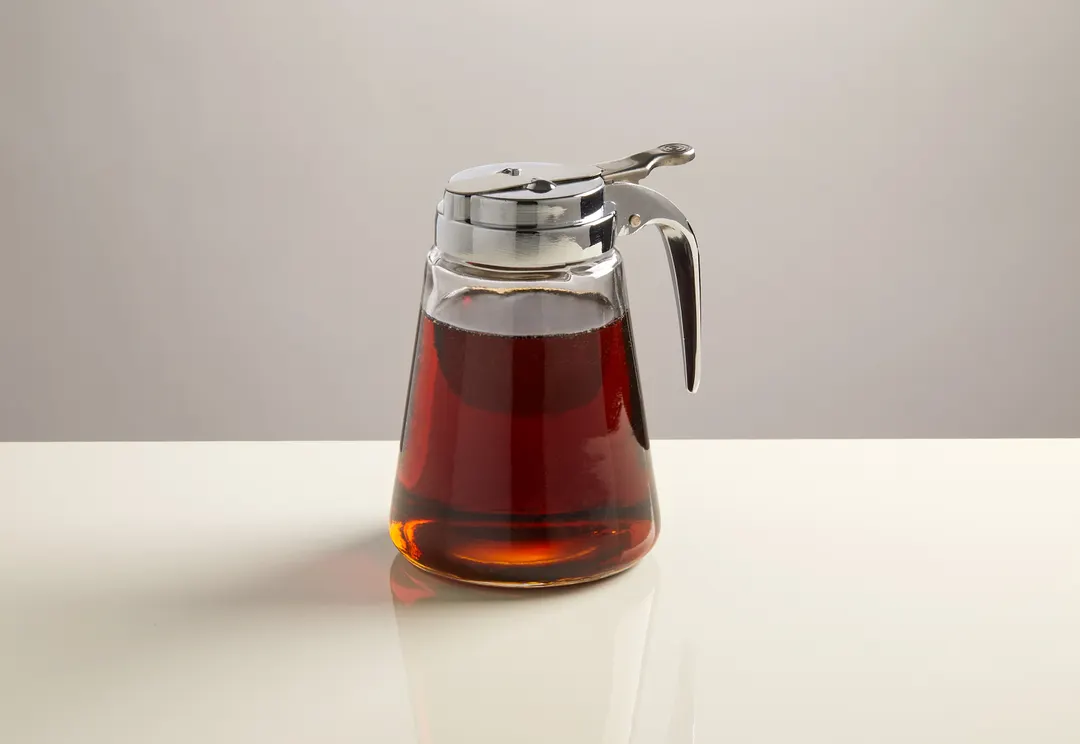 American Metalcraft SD10 Syrup Dispenser, 10-Oz Glass Jar, 3.25" Diameter x 5" Height