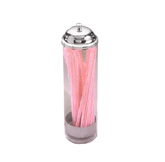 American Metalcraft SD3511 Straw Dispenser – Clear Acrylic, 3½" Dia x 10¾" H, Metal Insert, Plastic