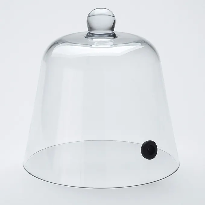 American Metalcraft SLFTD8 Smoking Dome Cover, 8-1/4" Clear Polycarbonate Cloche with Silicone Valve