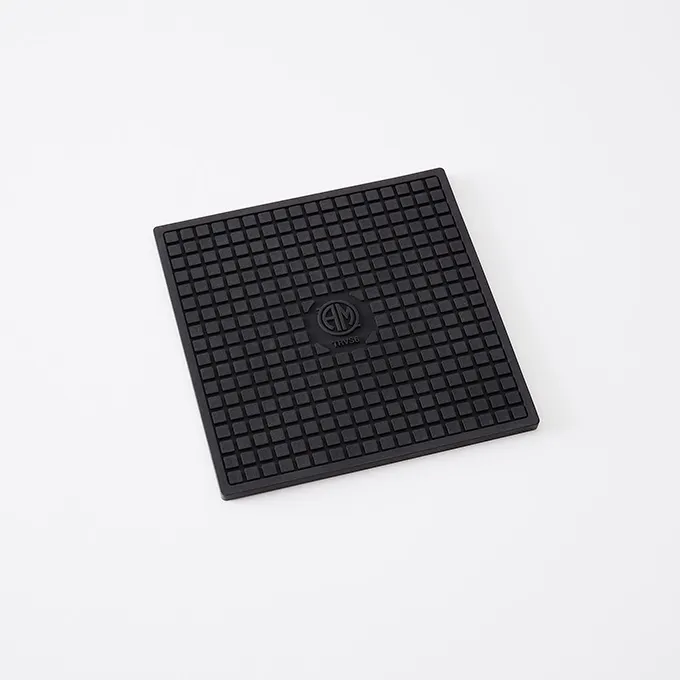 American Metalcraft TRVS6 Square Silicone Trivet, 6" x 6" (1/4" H), Black Heat‑Resistant Accessory