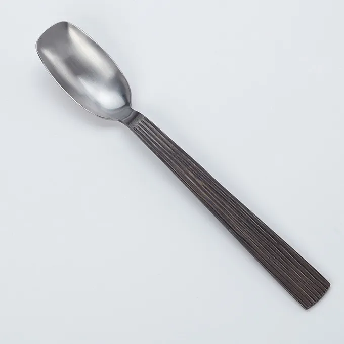 American Metalcraft WVASA10 Vintage Salad Spoon, 9-3/8" Length, Stainless Steel, Wavy Aged Finish