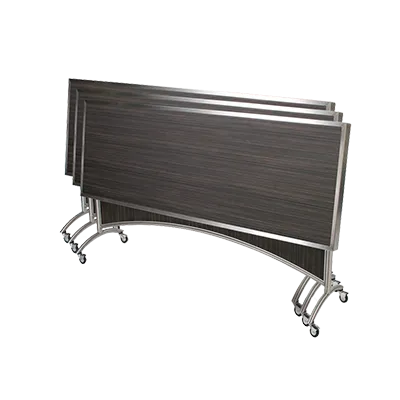 Forbes Industries 7013-8 Mobile Rectangle Folding Table, 8ft, Stainless Steel Frame, Laminate Top, Nestable, Privacy Panel