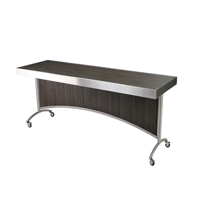Forbes Industries 7013-8 Mobile Rectangle Folding Table, 8ft, Stainless Steel Frame, Laminate Top, Nestable, Privacy Panel