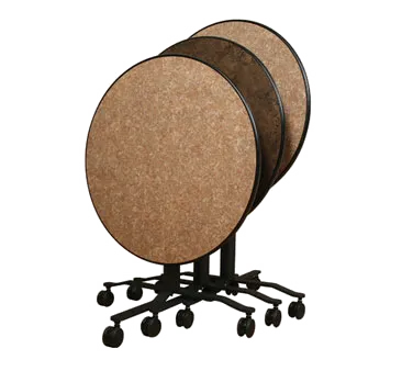 Forbes Industries PBLFT36RDEB####-RA##C3 Rollers™ Portable Round Folding Table, 36" Dia. x 32"-42" Adjustable Height
