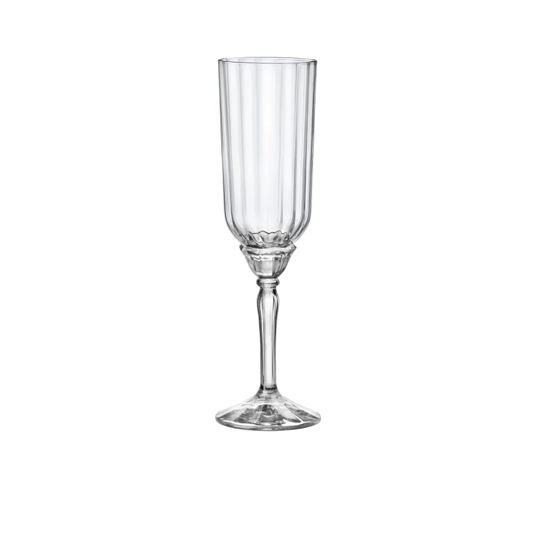 Steelite 49206Q113 - Clear 7 Oz Flute Wine Glass, 2.5" x 8.625" Stem Glass, Non‑Tempered - 24/Case