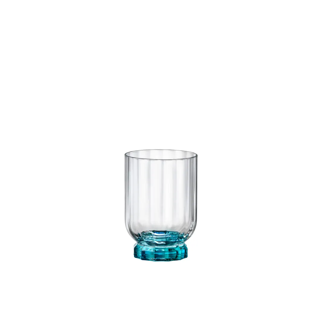 Steelite 49206Q203 - 10.125 oz Blue Florian Tumbler Glass, 2.875"x4.125", Non-Tempered - 24/Case