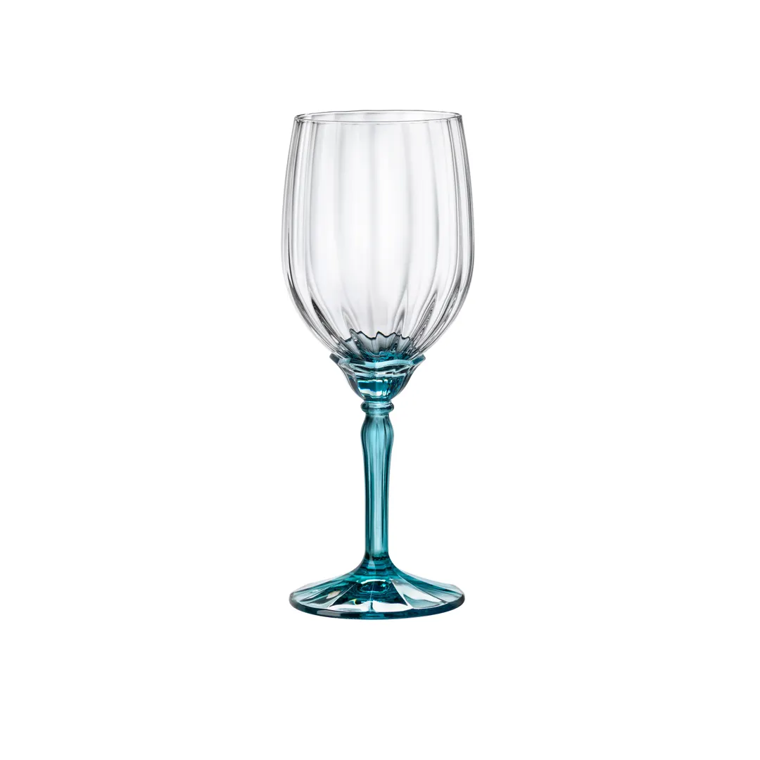 Steelite 49206Q211 - Florian Blue Stemmed Wine Glass, 12.75 Oz (3.125" x 8.25"), Glass - 24/Case