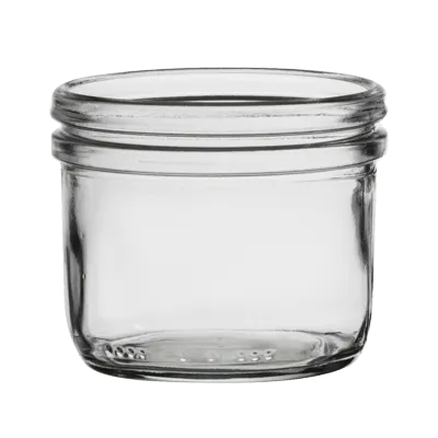 Steelite 4949Q467 Mason Jar Glass, Fido No Lid, 7.75 Oz, 4.25" x 2.75" Soda Lime, 1 Dozen