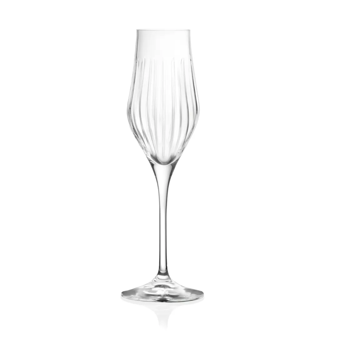 Steelite 677RCR398 Flute Wine Glass, 7.5 oz (3.5" W x 10" H), Lead-Free Crystal - 1 Dozen
