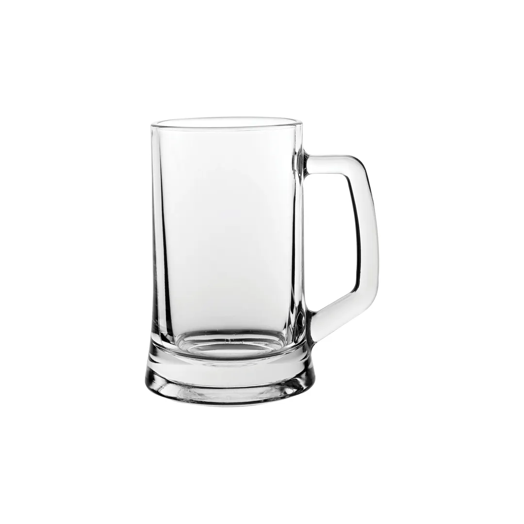Steelite P55299 Beer Mug, 14 oz (H 5½" M 4½" T 3" B 3½"), Clear Non-Tempered Glass, 1 Dozen