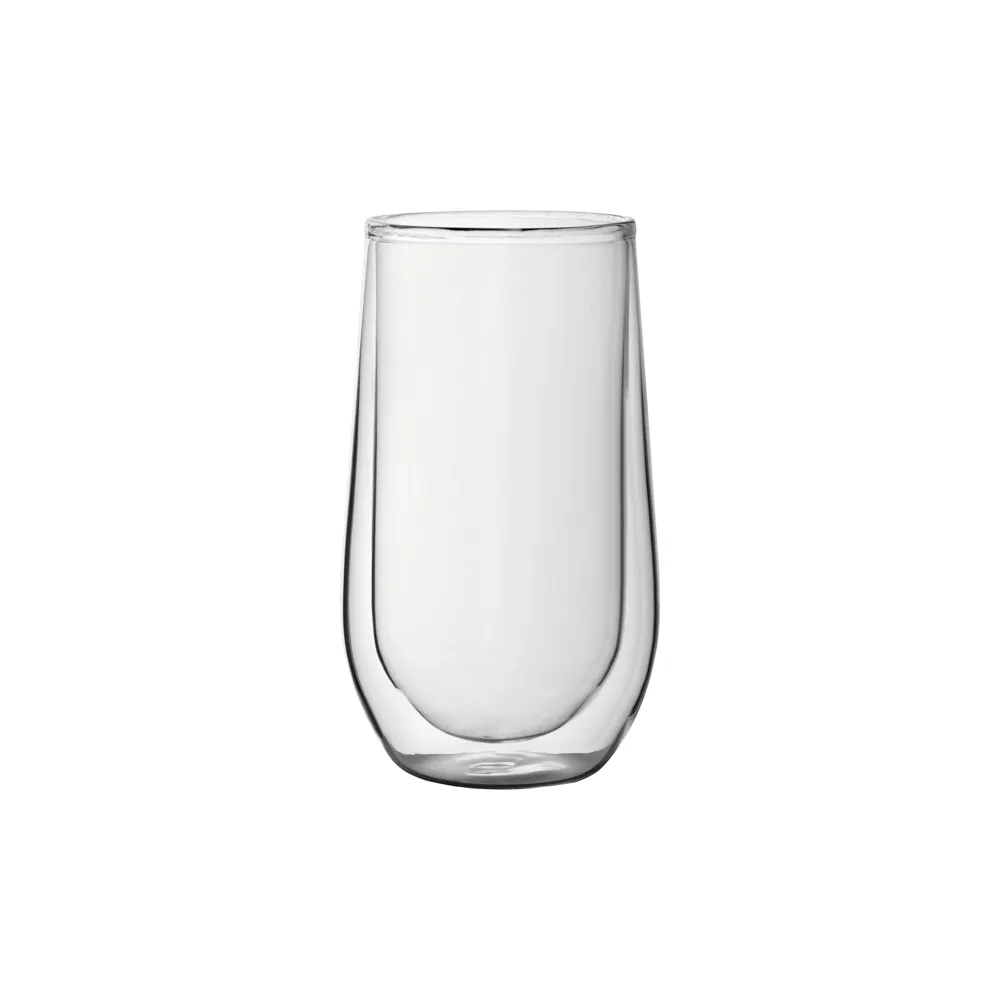 Steelite UR90019 Double Wall Hi‑Ball/Latte Glass, 15 oz Clear, 5‑7/8"×3‑3/8" Non‑Tempered - 6/Case