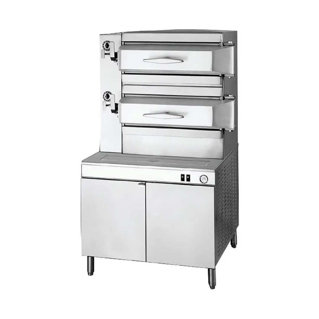 Cleveland PDL2 16 Pan Direct Steam Pressure Steamer w/ (2) Compartments, Open Base