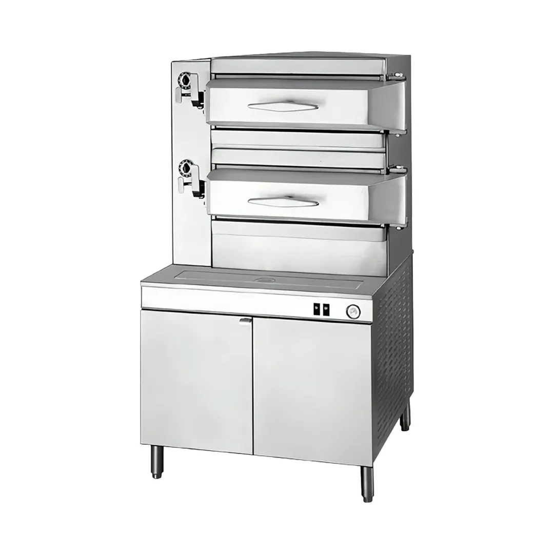 Cleveland PEM242 16 Pan Electric Pressure Steamer w/ Boiler Base, (2) Compartments, 36" Cabinet