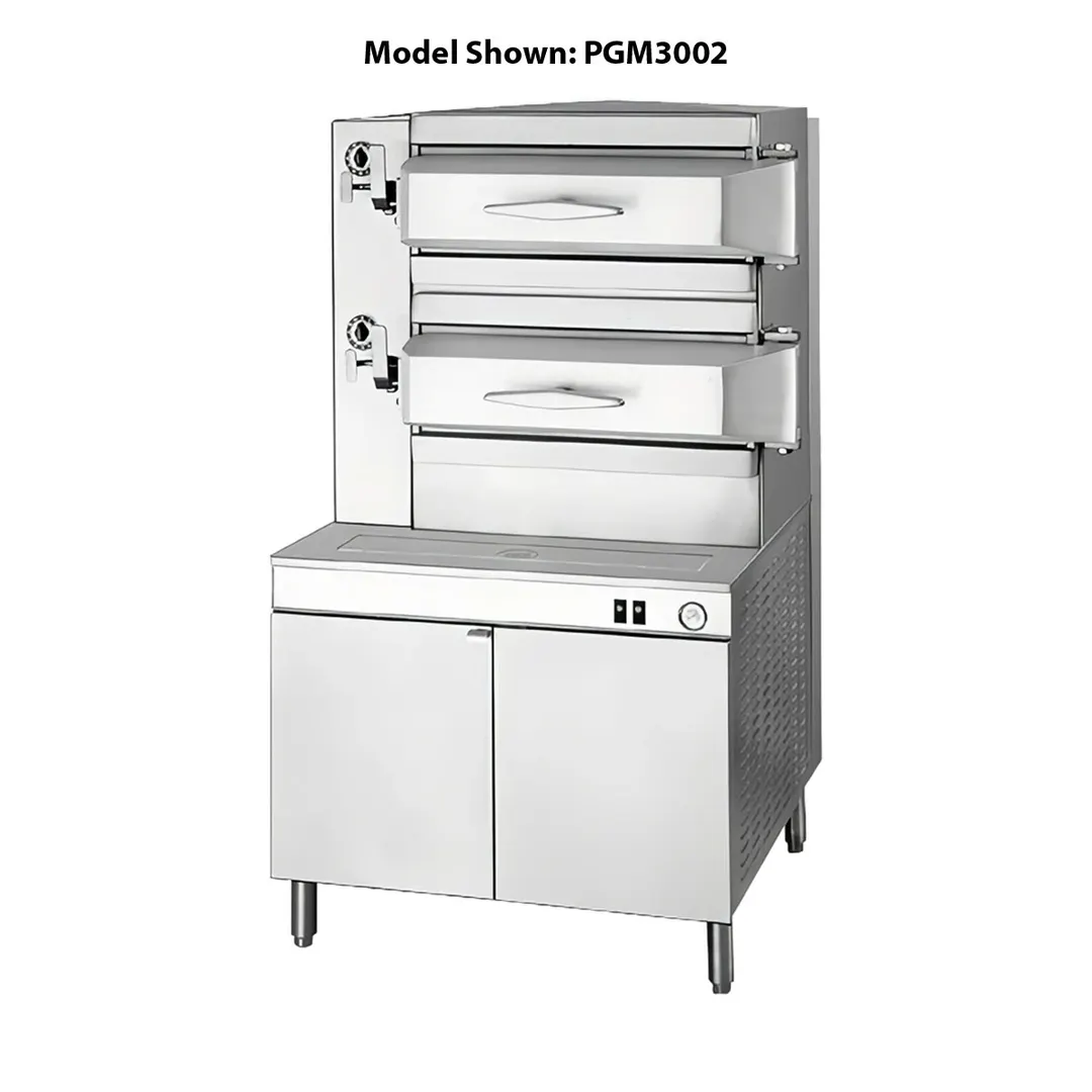 Cleveland PGM3003 24 Pan Electric Pressure Steamer w/ Boiler Base, (3) Compartments, 36" Cabinet