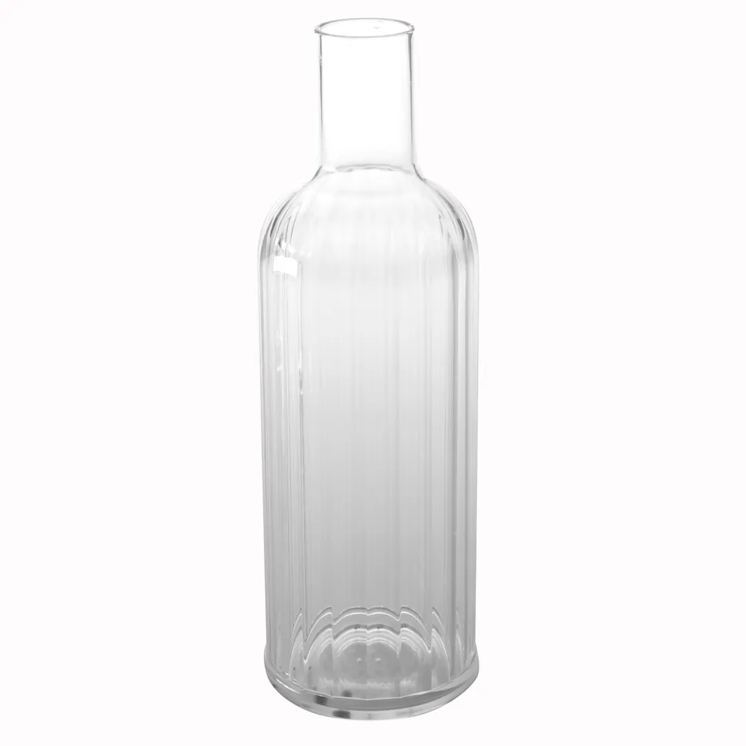 American Metalcraft WB33 Water Bottle, 34 oz Clear Plastic, 3‑1/2″ Dia x 11‑1/4″ H, Fluted with Cap