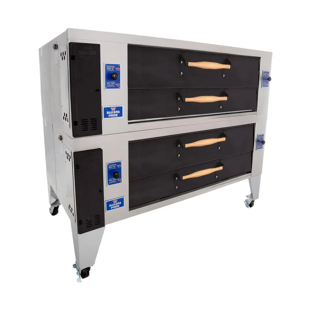Bakers Pride Y-602BL-DSP 78" Double Deck Gas Pizza Oven 