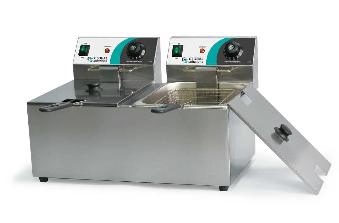 Global Solutions by Nemco GS1612-120 Split Pot Countertop Electric Fryer