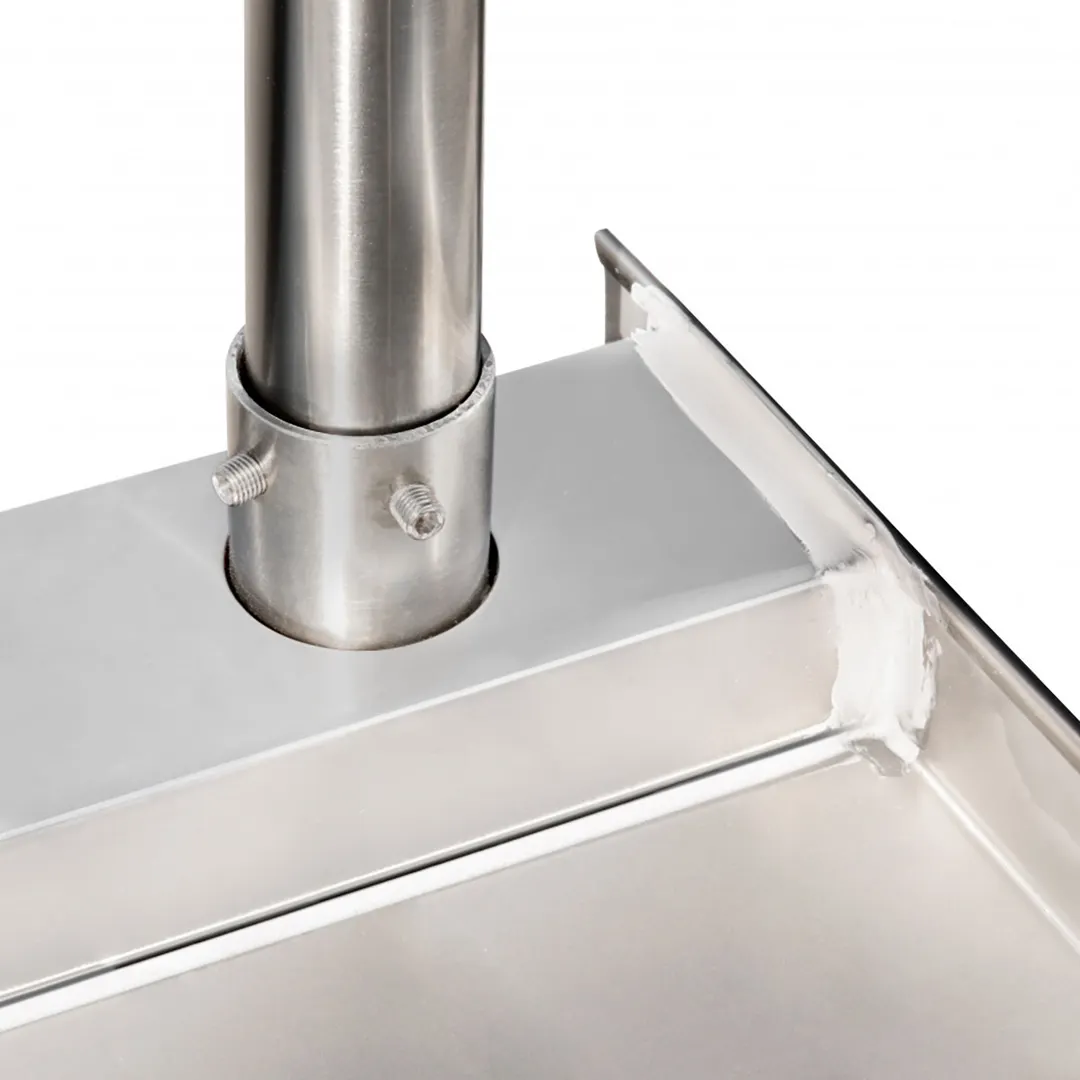 GSW USA WT-PB2418B 18" Open Base Premium Work Table with Side & Rear Crossrails / 4" Backsplash