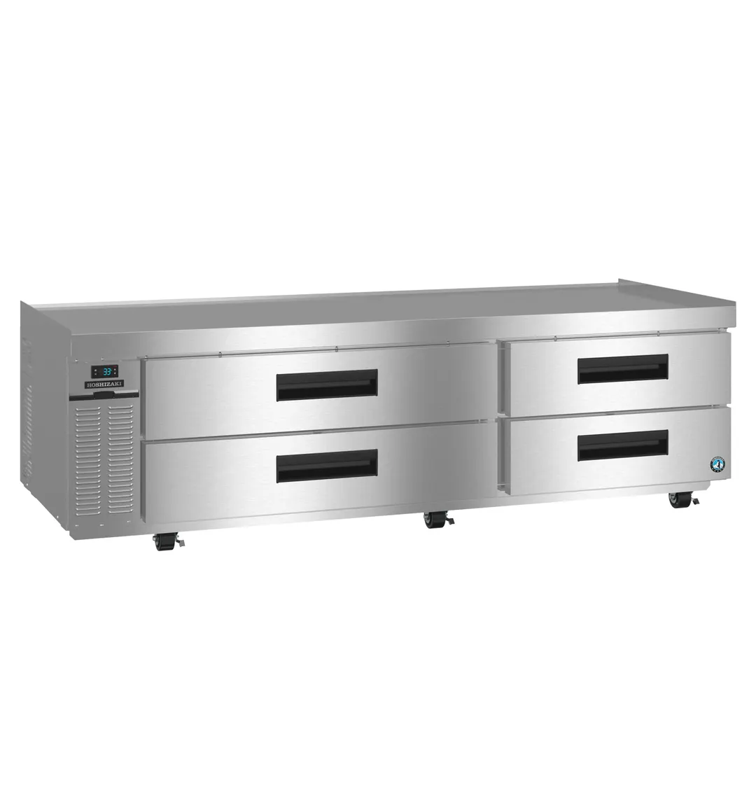 Hoshizaki CR85B-L 85" 4 Drawers Refrigerated Chef Base, Stainless Steel Top, 1/5 HP, R290 Refrigerant