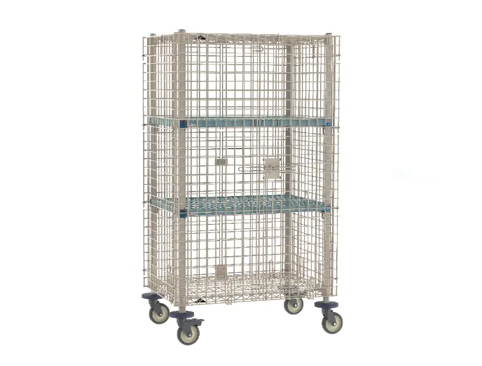 Metro MQSEC53VE-2MQ MetroMax Q Mobile Security Unit, 40-3/4W x 27-13/16D x 67-13/16H, Wire, 2 Intermediate Shelves, NSF