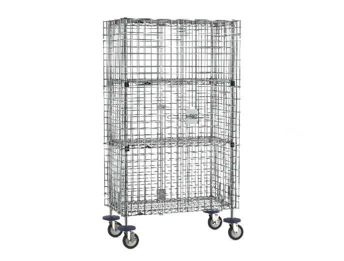 Metro SEC33EC-2EZ Super Erecta Security Unit, 40.75W x 21.5D x 68.5H, Chrome, 2 Shelves, NSF