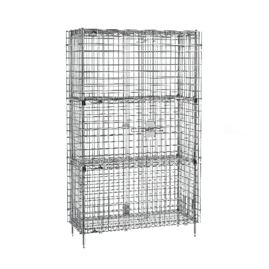 Metro SEC35C-2EZ Super Erecta Security Unit, 50-1/2W x 21-1/2D x 66-13/16H, Chrome, 2 Intermediate Shelves, NSF