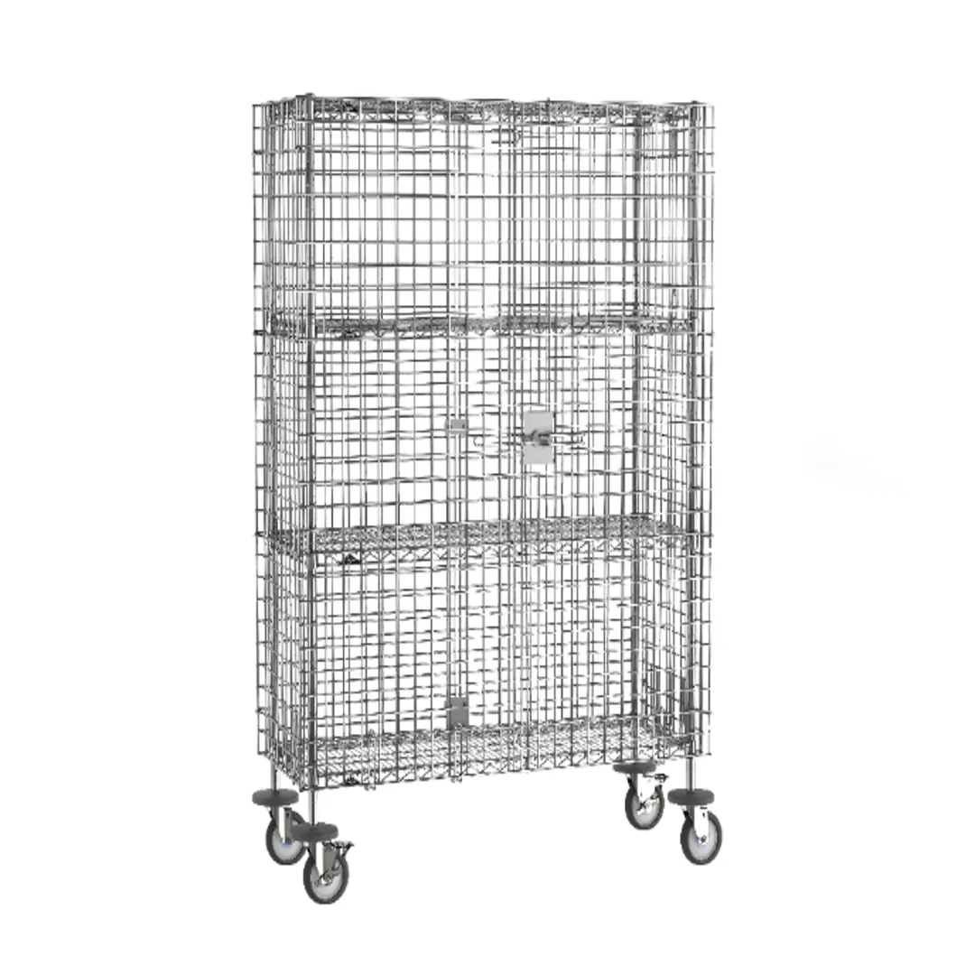Metro SEC35EC-2SE Super Erecta Security Unit, 52-3/4W x 21-1/2D x 68-1/2H, Chrome, 2 Shelves, Mobile