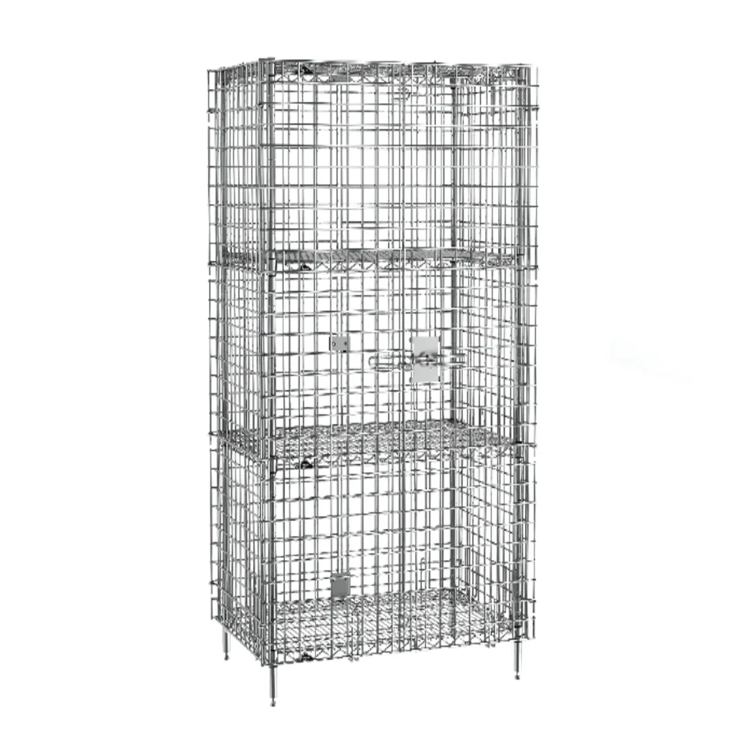 Metro SEC53C-2SE Super Erecta Security Unit, 38.5W x 27.25D x 66.8H, Chrome, 2 Shelves, NSF
