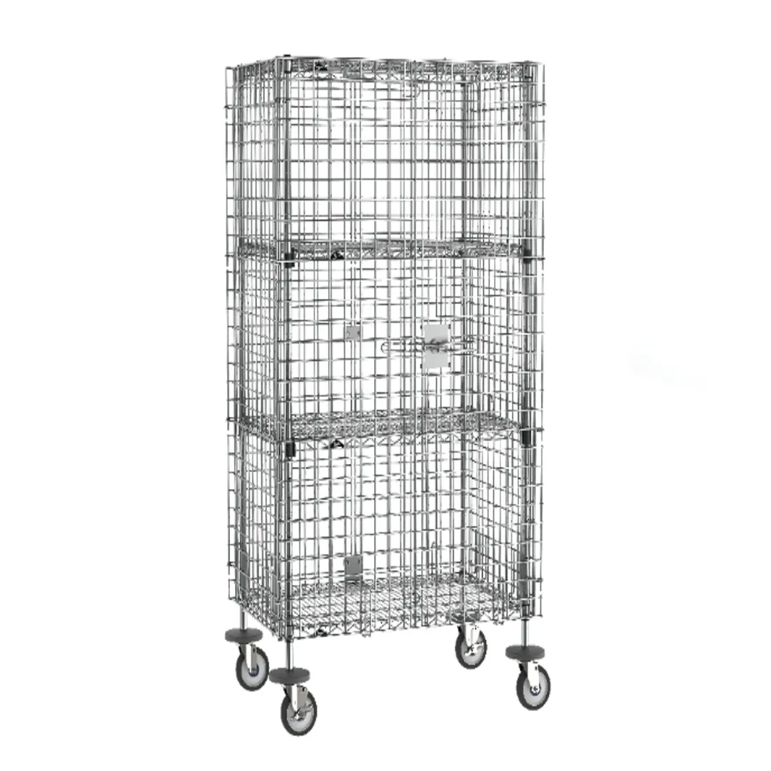 Metro SEC53EC-2EZ Super Erecta Security Unit, 40-3/4W x 27-1/4D x 68-1/2H, Chrome, 2 Shelves, NSF