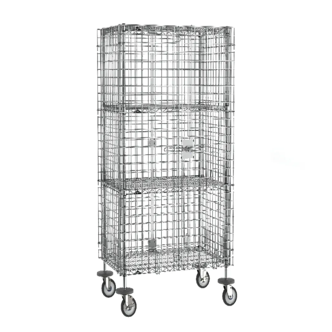 Metro SEC53EC-2SE Super Erecta Security Unit, 40.75W x 27.25D x 68.5H, Chrome, 2 Shelves, NSF