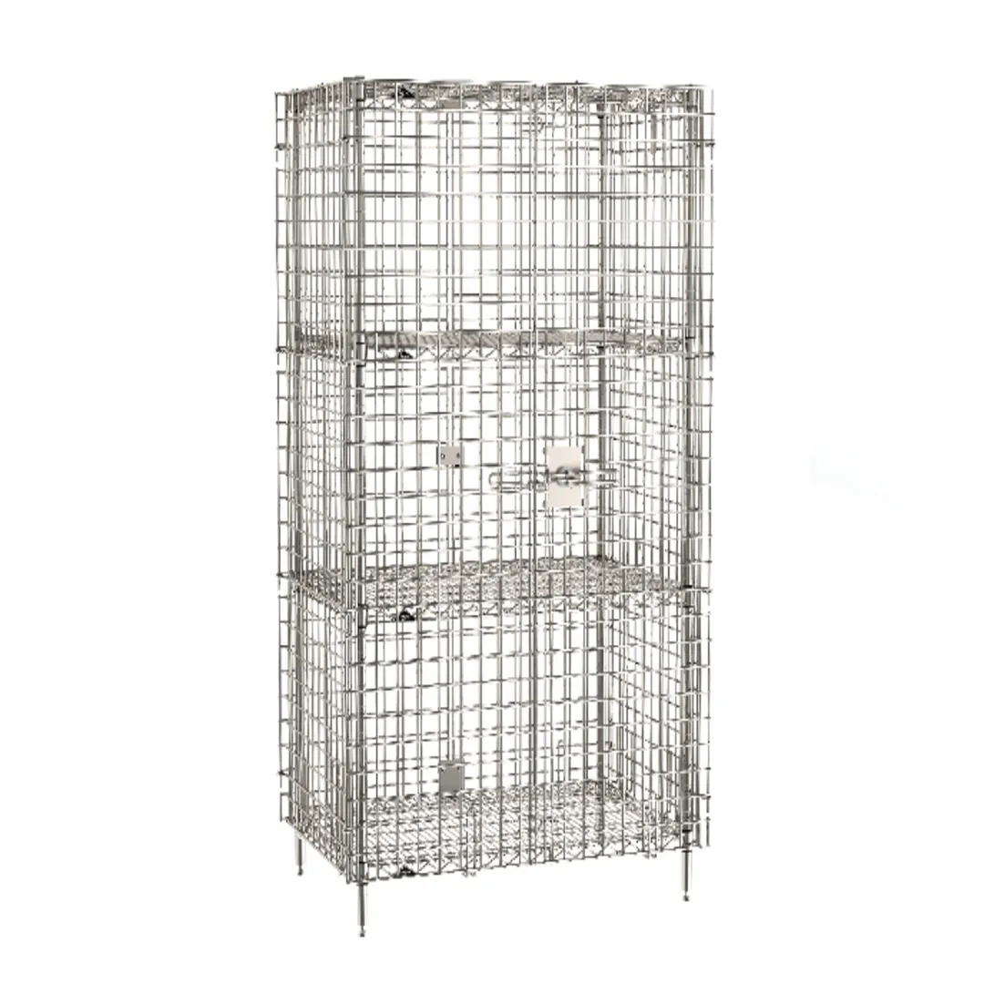 Metro SEC53S-2SE Super Erecta Security Unit, 38.5W x 27.25D x 66.8H, Stainless Steel, 2 Intermediate Shelves, NSF