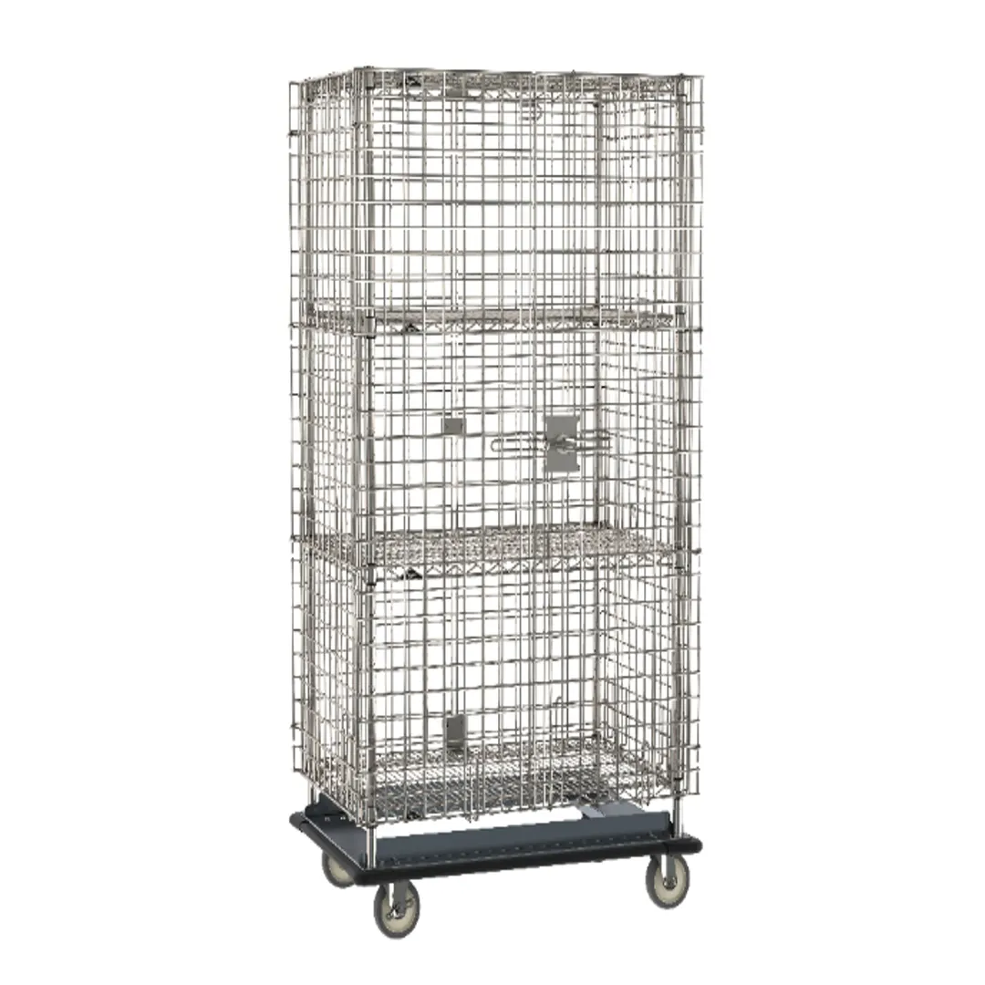 Metro SEC53S-HD-2SE Super Erecta Security Unit, 38"W x 28"D x 62"H, Stainless Steel, 2 Shelves, Wire