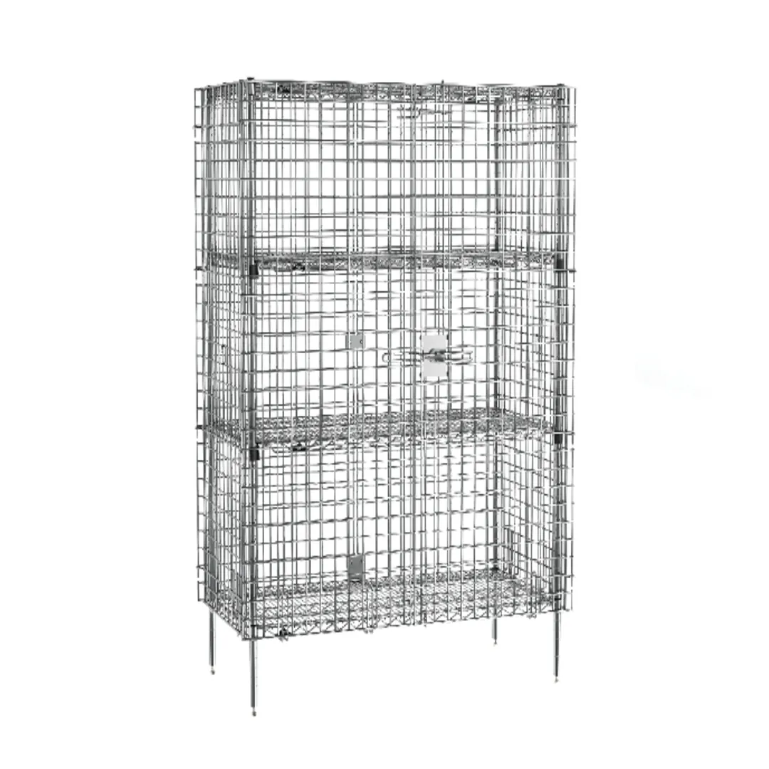 Metro SEC55C-2EZ Super Erecta Security Unit, 50-1/2W x 27-1/4D x 66-13/16H, Chrome, 2 Intermediate Shelves, NSF
